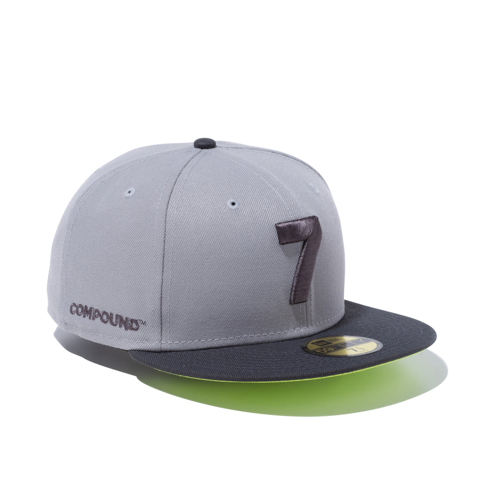 59FIFTY COMPOUND 7 NBA ロゴ グレー サイバーグリーンアンダーバイザー
