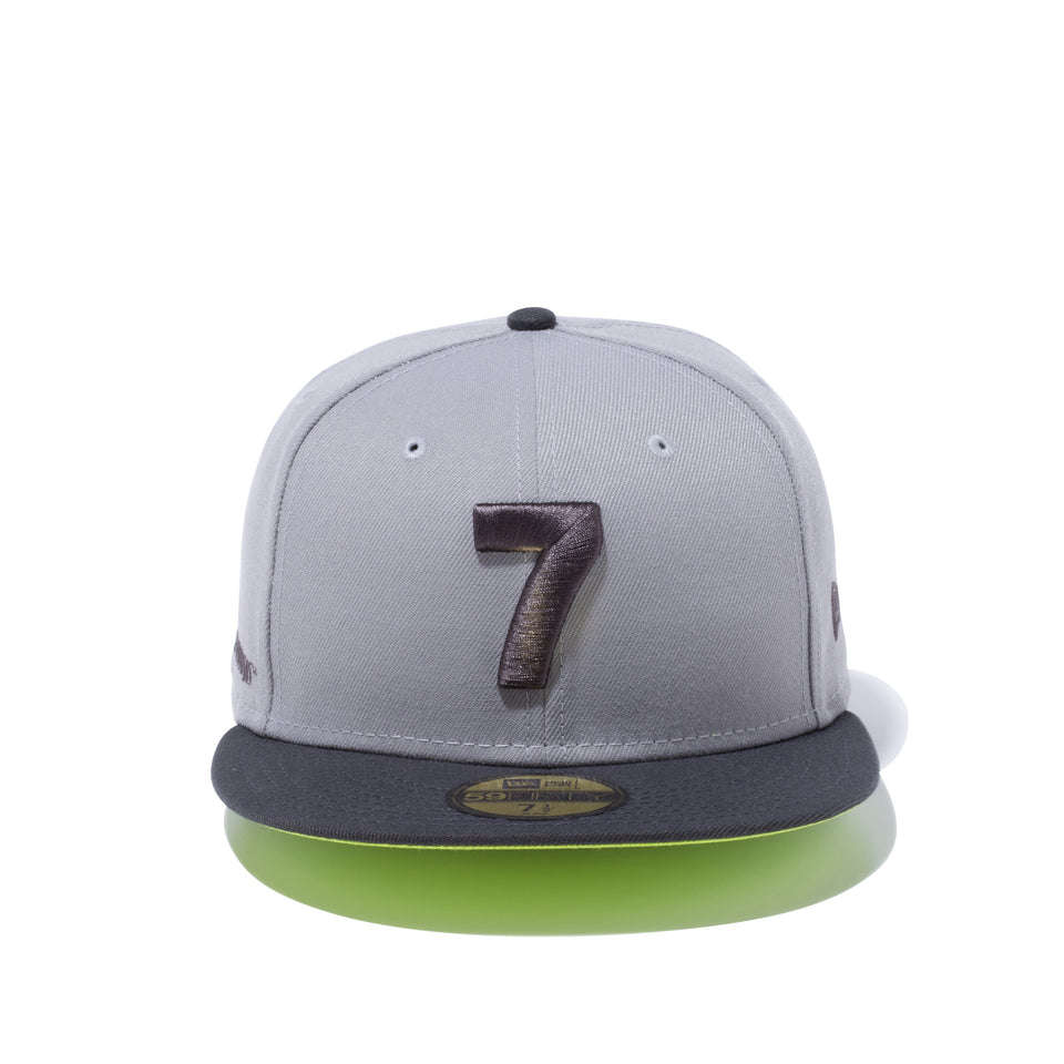 59FIFTY COMPOUND 7 NBA ロゴ グレー サイバーグリーンアンダーバイザー