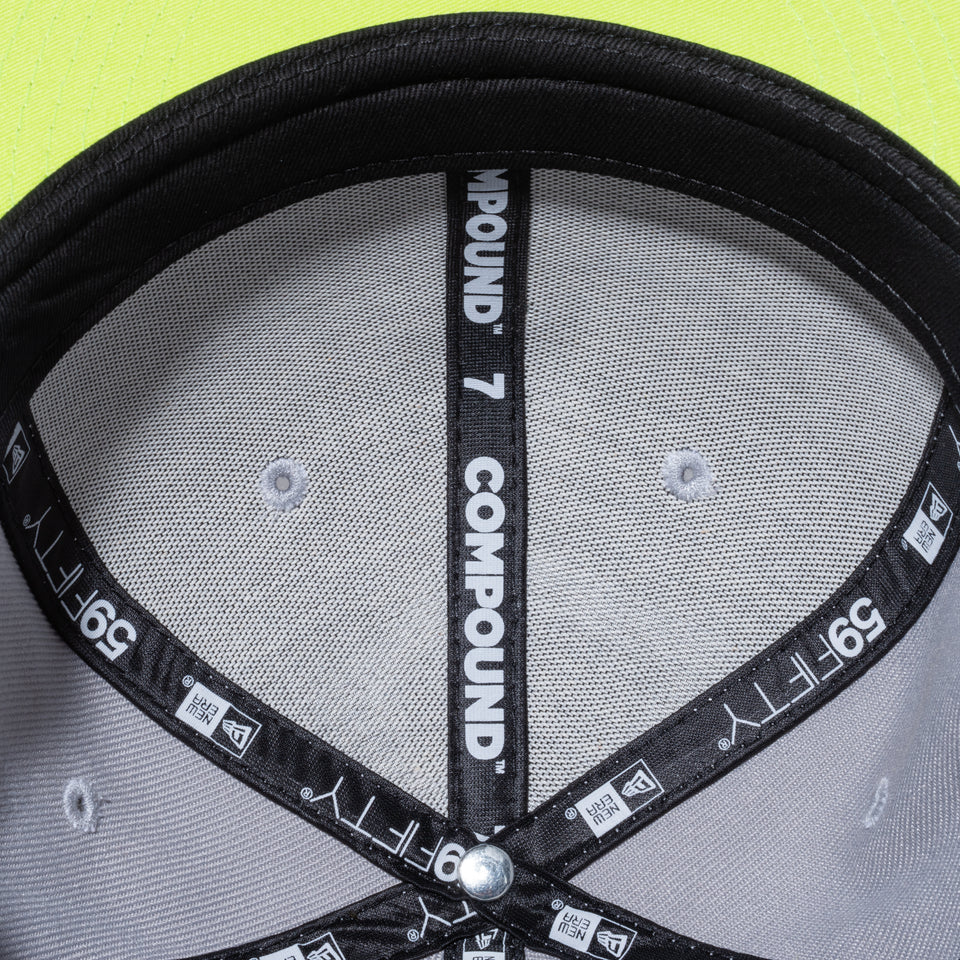59FIFTY COMPOUND 7 NBA ロゴ グレー サイバーグリーンアンダーバイザー