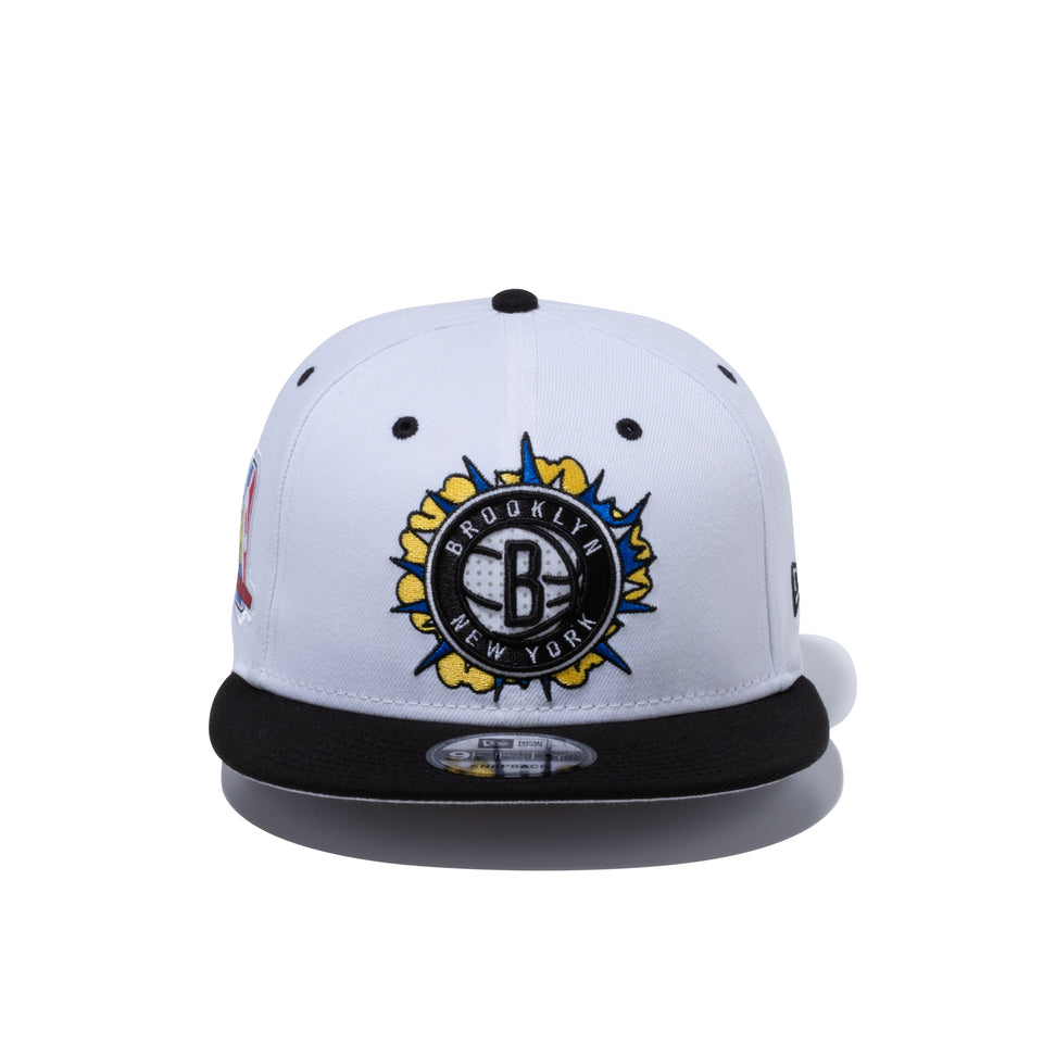 9FIFTY COMIC FRONT ブルックリン・ネッツ グレーアンダーバイザー