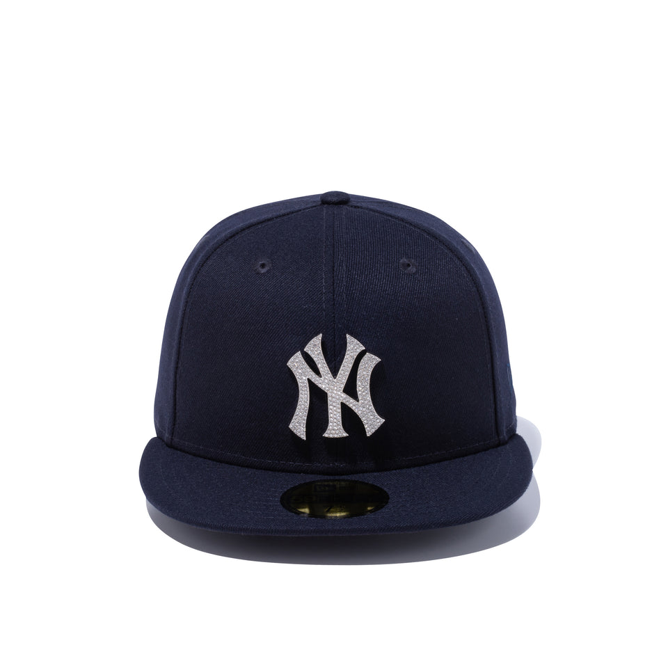 59FIFTY ラインストーンバッジ ニューヨーク・ヤンキース ネイビー × シルバー
