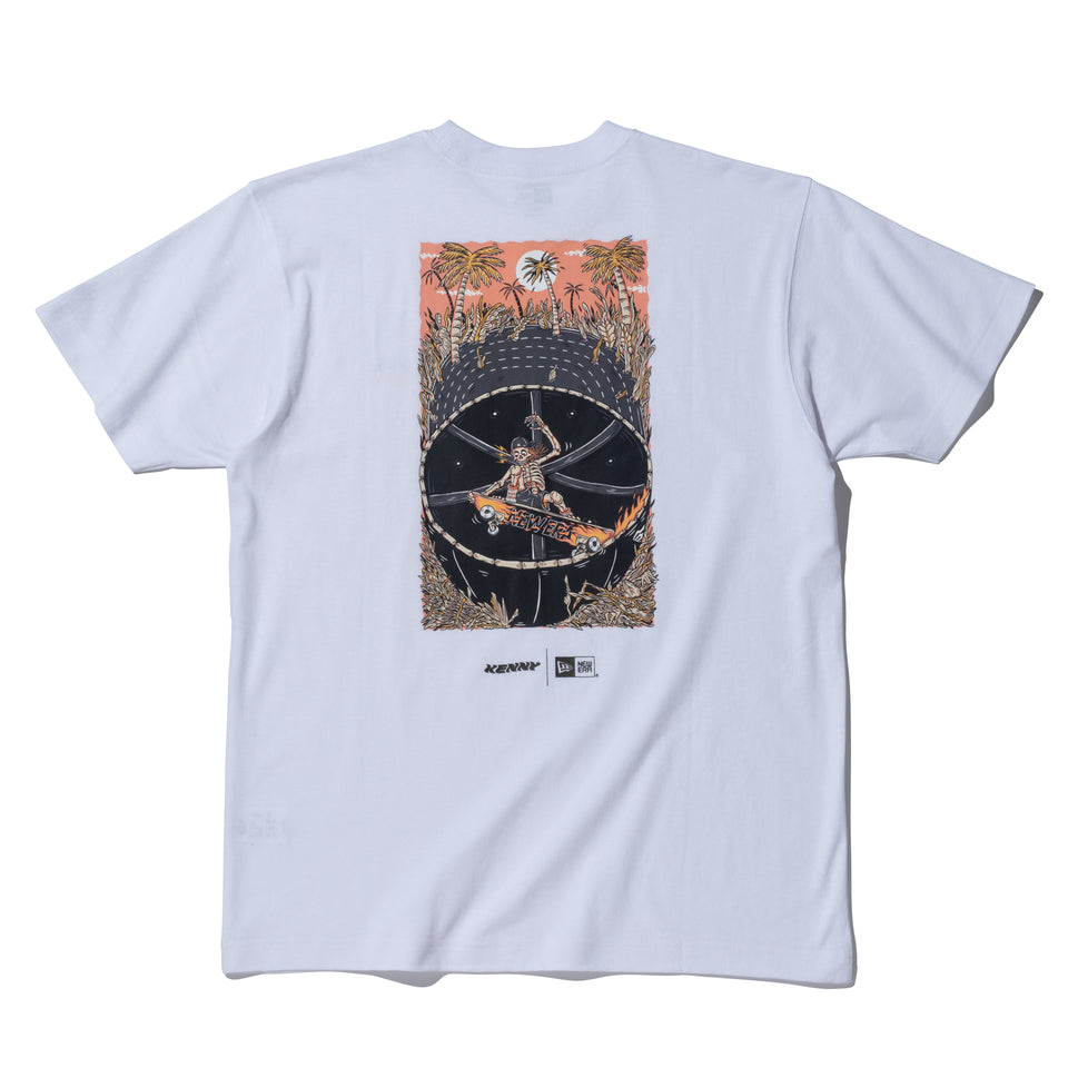 半袖 コットン Tシャツ KENTARO YOSHIDA ポスター アートワーク ホワイト レギュラーフィット