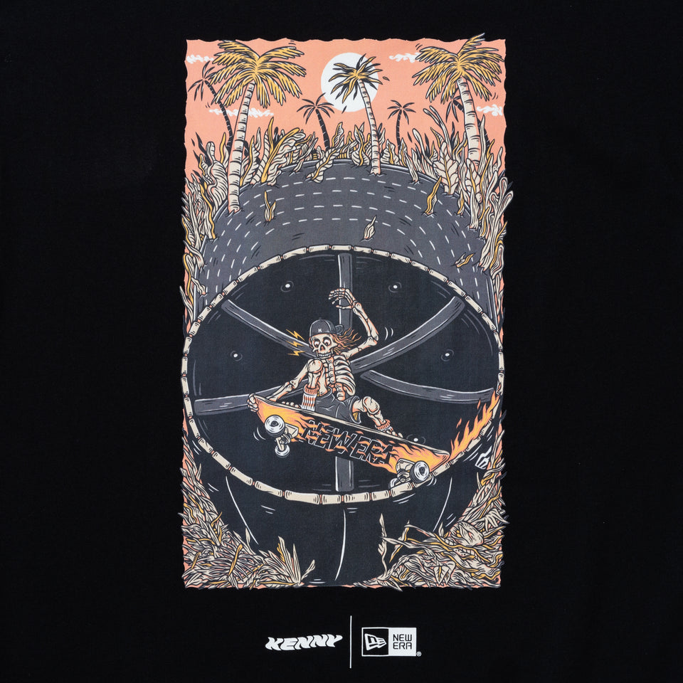 半袖 コットン Tシャツ KENTARO YOSHIDA ポスター アートワーク ブラック レギュラーフィット