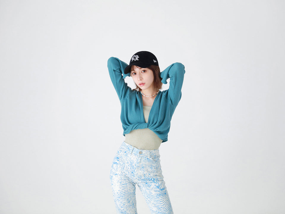 9TWENTY イージースナップ 古川優香 Yuka Furukawa マイクロコーデュロイ 鯉 ネイビー