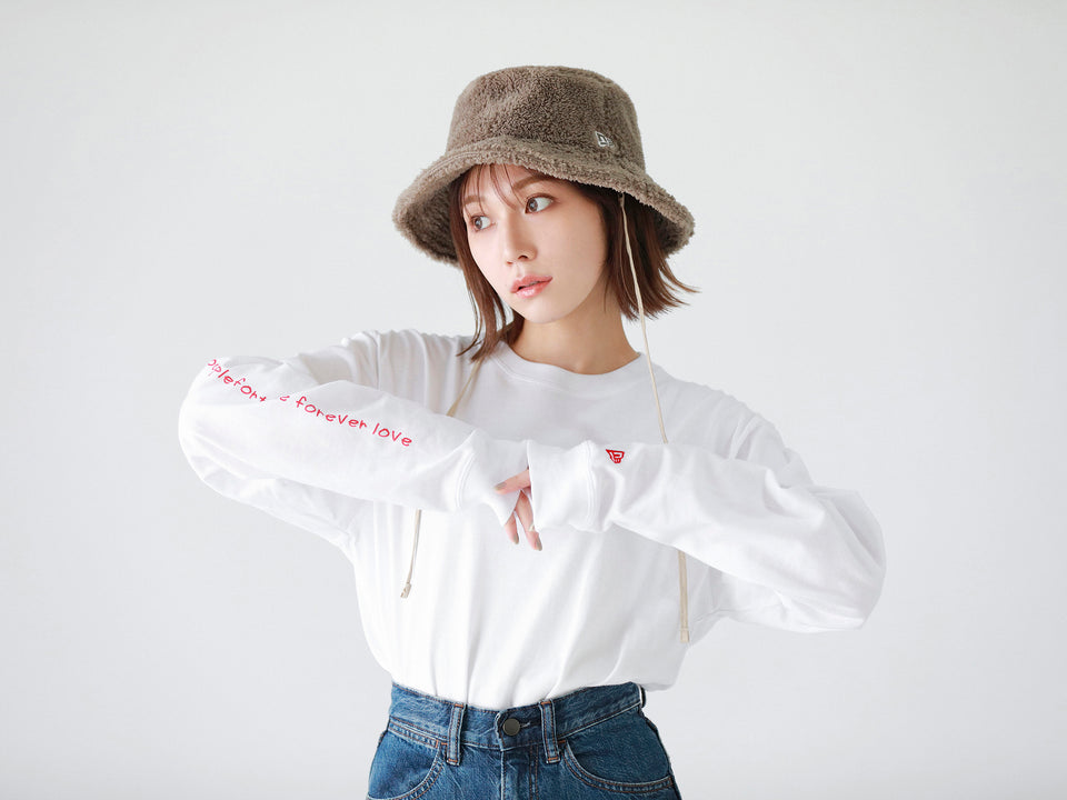 長袖 コットンTシャツ 古川優香 Yuka Furukawa 鯉 ホワイト レギュラーフィット