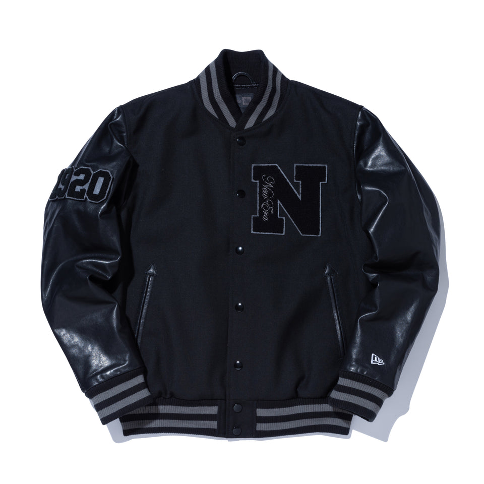 【10月発売】バーシティージャケット NEW ERA BLACK LABEL ブラック