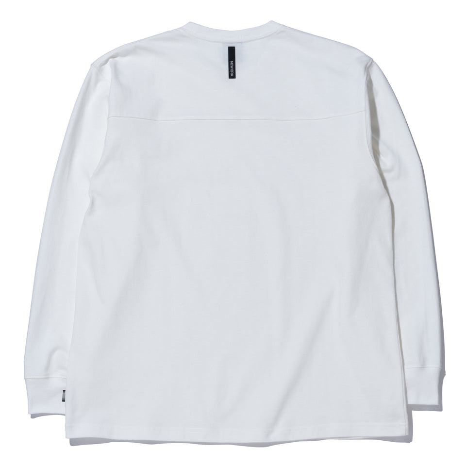 長袖 フットボール コットン Tシャツ NEW ERA BLACK LABEL ヘビーウェイト オフホワイト