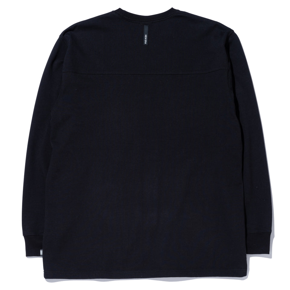 長袖 フットボール コットン Tシャツ NEW ERA BLACK LABEL ヘビーウェイト ブラック