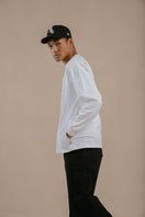 長袖 ダブルポケット コットン Tシャツ NEW ERA BLACK LABEL ヘビーウェイト オフホワイト