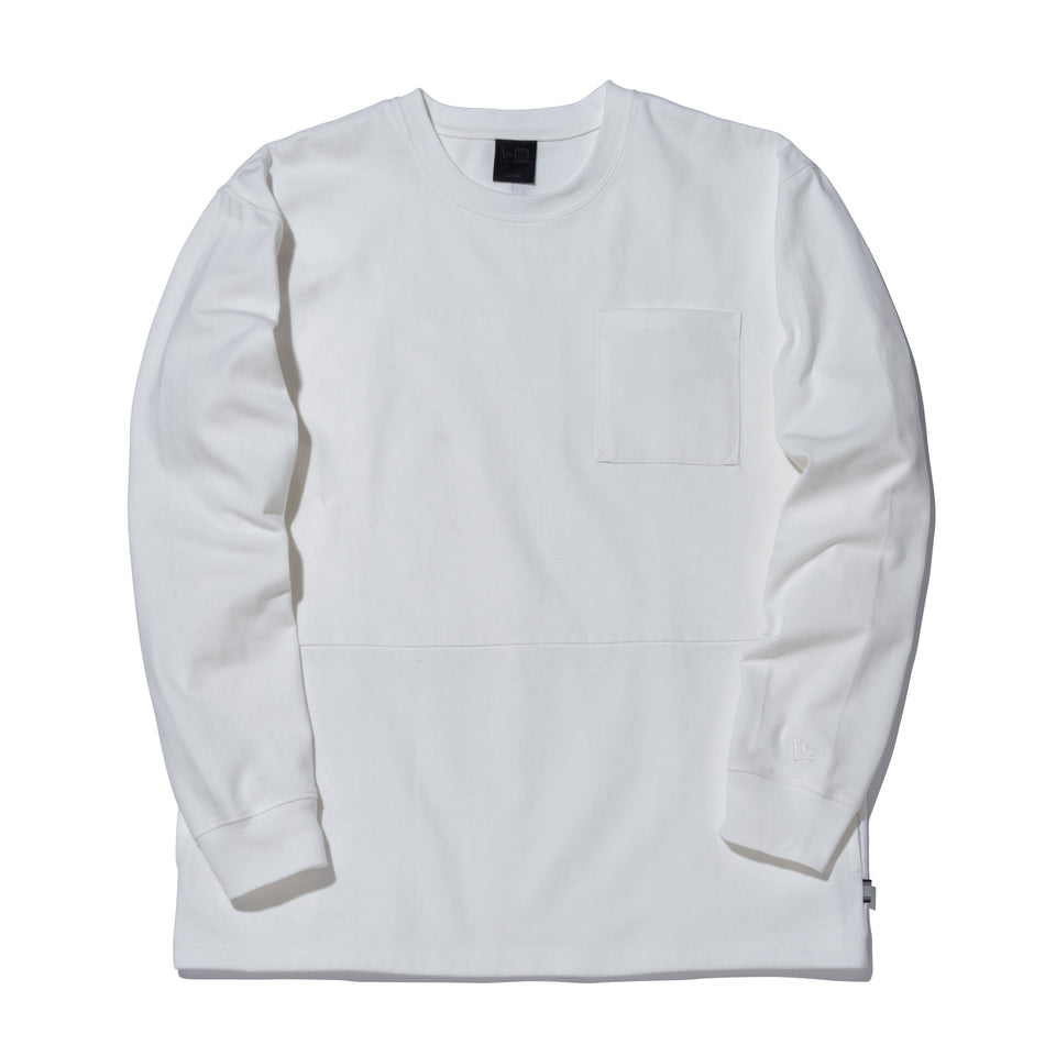 長袖 ダブルポケット コットン Tシャツ NEW ERA BLACK LABEL ヘビーウェイト オフホワイト