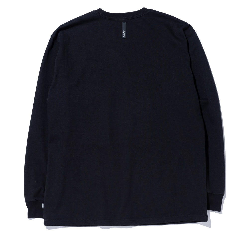 長袖 ダブルポケット コットン Tシャツ NEW ERA BLACK LABEL ヘビーウェイト ブラック