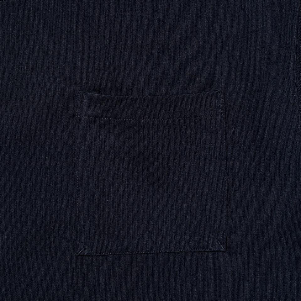 長袖 ダブルポケット コットン Tシャツ NEW ERA BLACK LABEL ヘビーウェイト ブラック