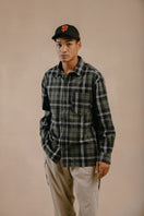 【10月発売】長袖 フランネル チェックシャツ NEW ERA BLACK LABEL ブラック