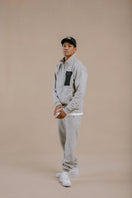 裏起毛 ハーフジップ スウェット NEW ERA BLACK LABEL ヘビーウェイト グレー