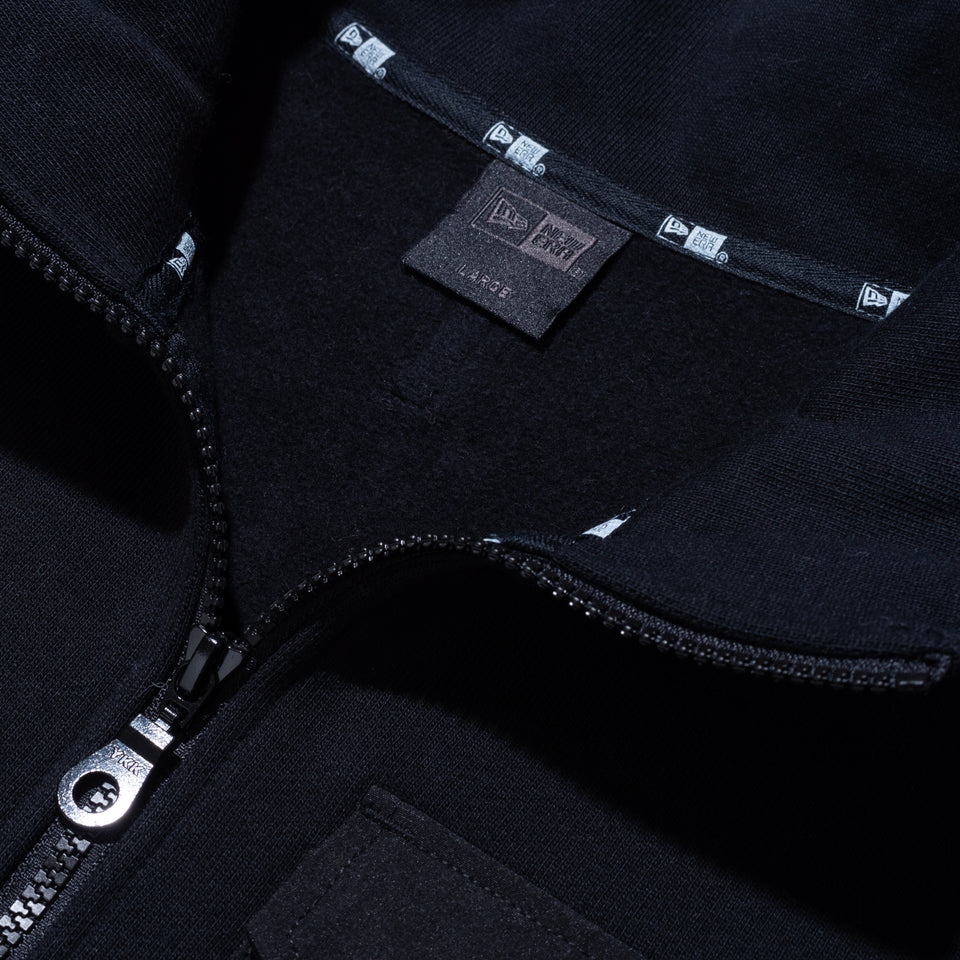 裏起毛 ハーフジップ スウェット NEW ERA BLACK LABEL ヘビーウェイト ブラック