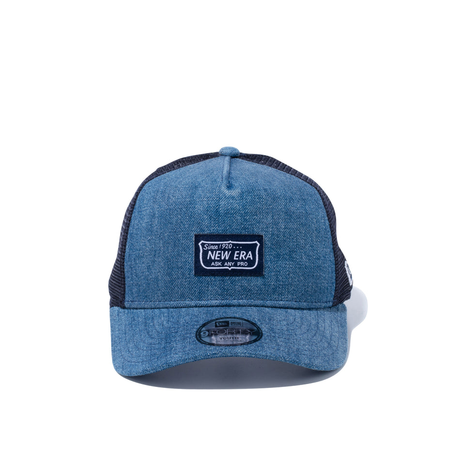 Youth 9FORTY A-Frame トラッカー デニム ラベル ウォッシュドデニム