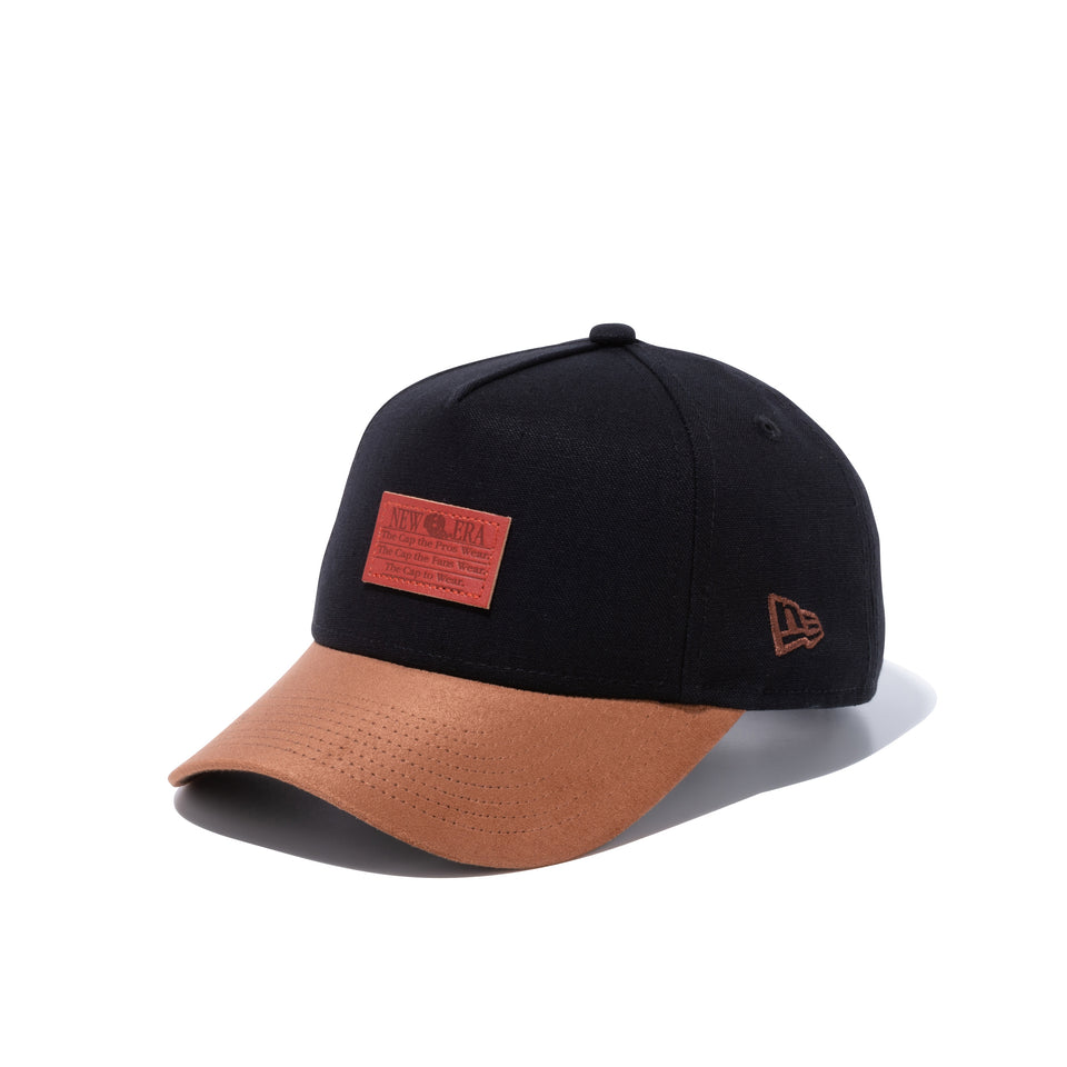 Youth 9FORTY A-Frame ダックキャンバス レザーパッチ ダックブラック ブラウンスエードバイザー