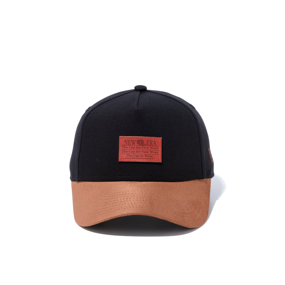 Youth 9FORTY A-Frame ダックキャンバス レザーパッチ ダックブラック ブラウンスエードバイザー