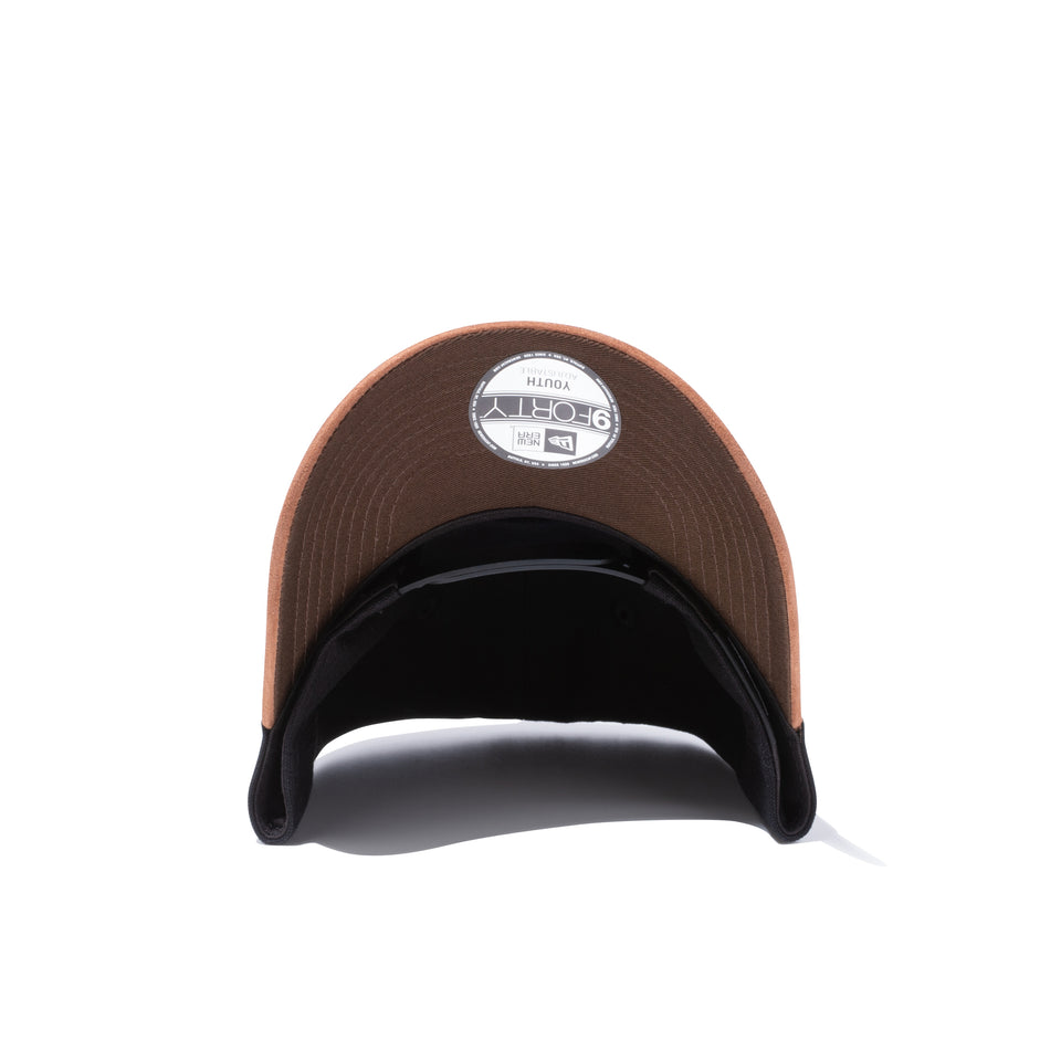 Youth 9FORTY A-Frame ダックキャンバス レザーパッチ ダックブラック ブラウンスエードバイザー