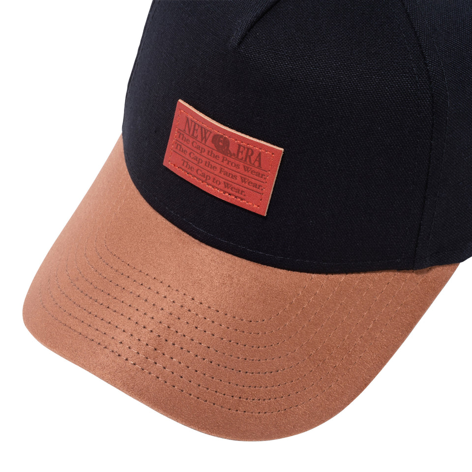 Youth 9FORTY A-Frame ダックキャンバス レザーパッチ ダックブラック ブラウンスエードバイザー