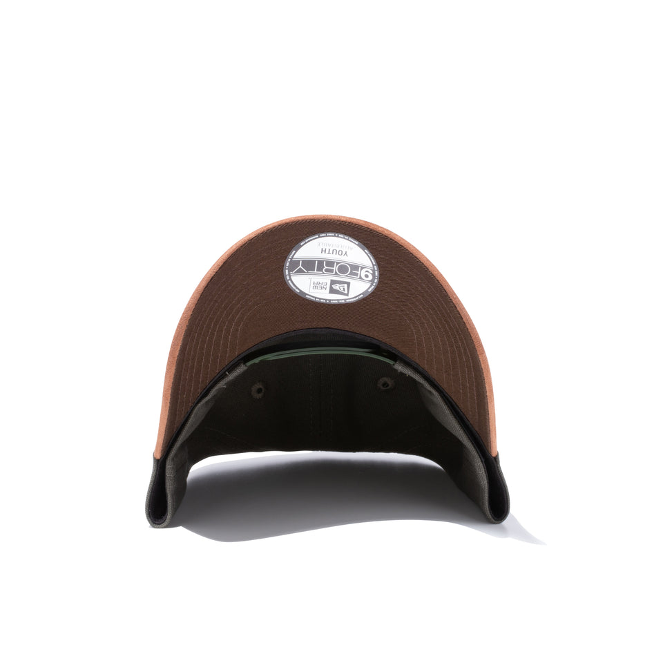Youth 9FORTY A-Frame ダックキャンバス レザーパッチ ダックモス ブラウンスエードバイザー