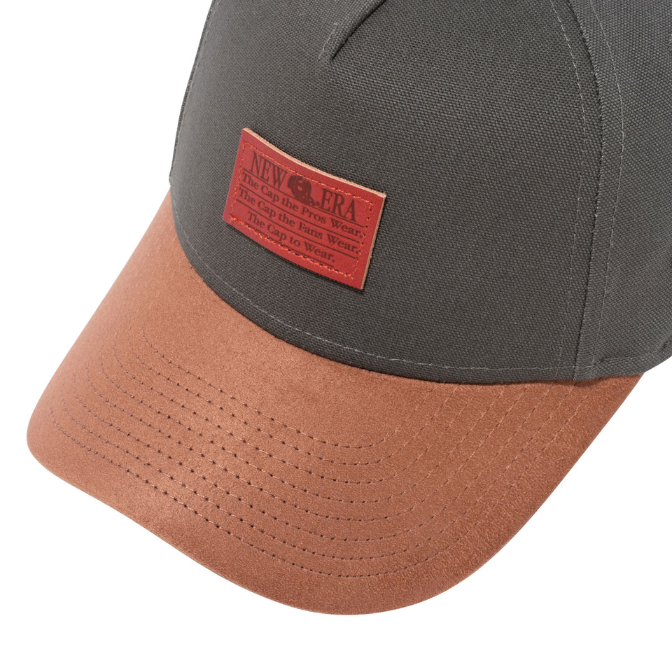 Youth 9FORTY A-Frame ダックキャンバス レザーパッチ ダックモス ブラウンスエードバイザー