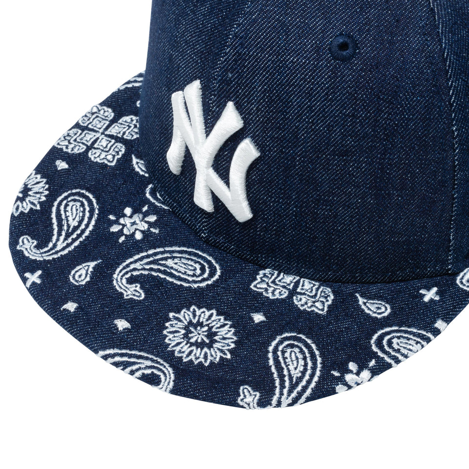 9FIFTY ペイズリー エンブロイダリー ニューヨーク・ヤンキース デニム デニムペイズリーバイザー