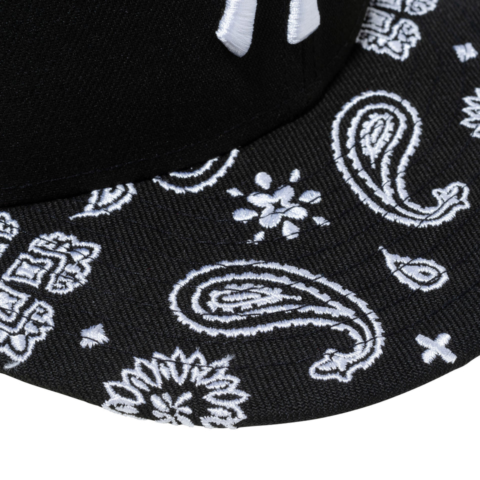 9FIFTY ペイズリー エンブロイダリー ニューヨーク・ヤンキース ブラック ブラックペイズリーバイザー