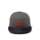9FIFTY ダックキャンバス レザーパッチ ダックモス ブラックスエードバイザー