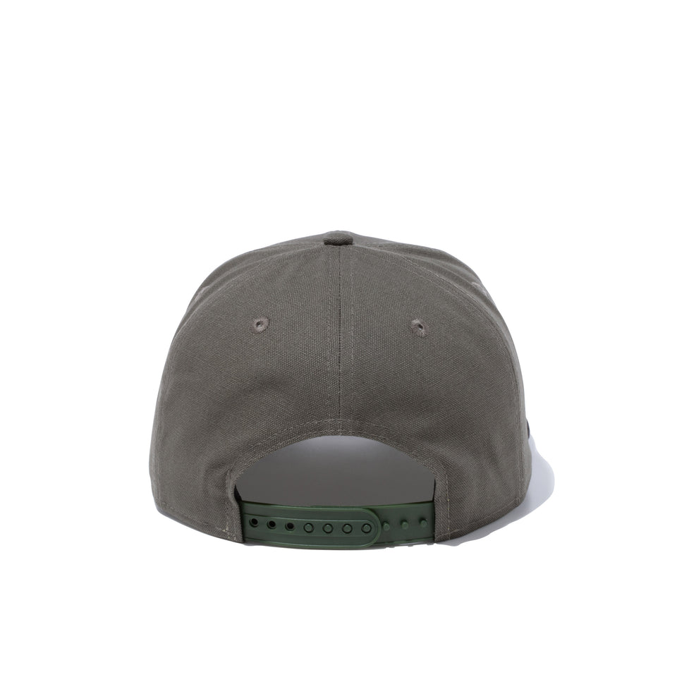9FIFTY ダックキャンバス レザーパッチ ダックモス ブラックスエードバイザー