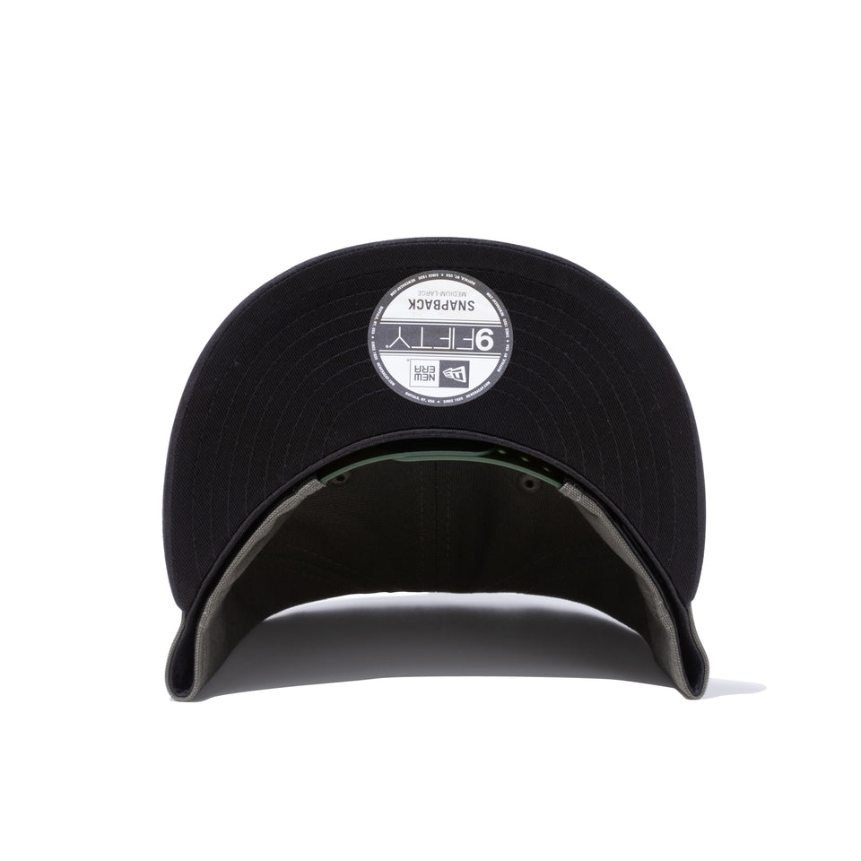 9FIFTY ダックキャンバス レザーパッチ ダックモス ブラックスエードバイザー
