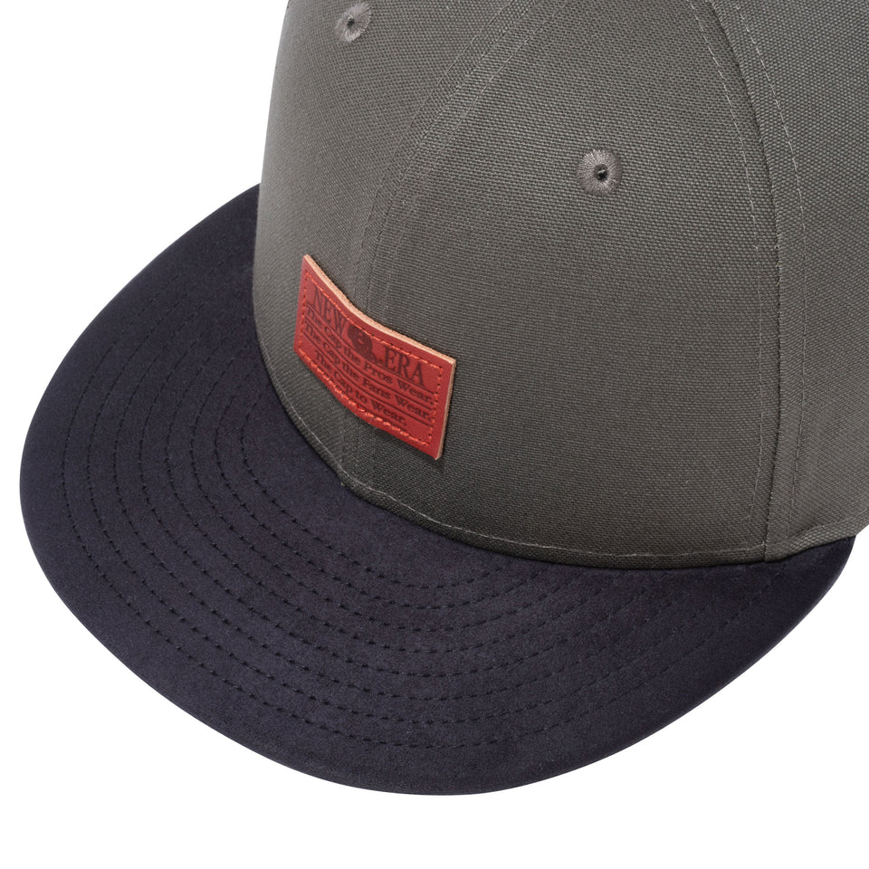 9FIFTY ダックキャンバス レザーパッチ ダックモス ブラックスエードバイザー
