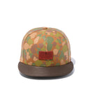 9FIFTY ダックキャンバス レザーパッチ カモプリント オリーブスエードバイザー