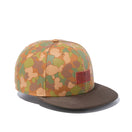 9FIFTY ダックキャンバス レザーパッチ カモプリント オリーブスエードバイザー