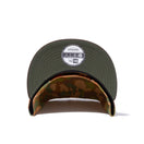 9FIFTY ダックキャンバス レザーパッチ カモプリント オリーブスエードバイザー
