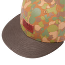 9FIFTY ダックキャンバス レザーパッチ カモプリント オリーブスエードバイザー
