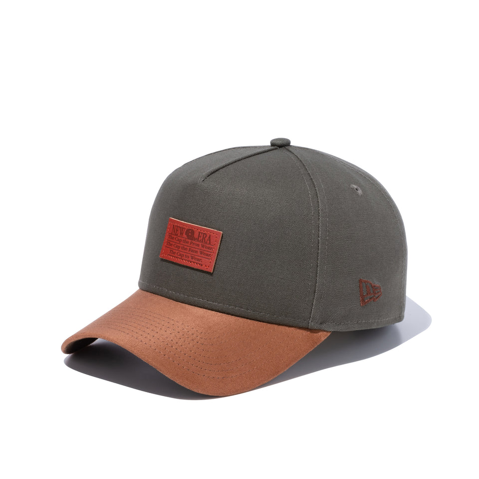 9FORTY A-Frame ダックキャンバス レザーパッチ ダックモス ブラウンスエードバイザー