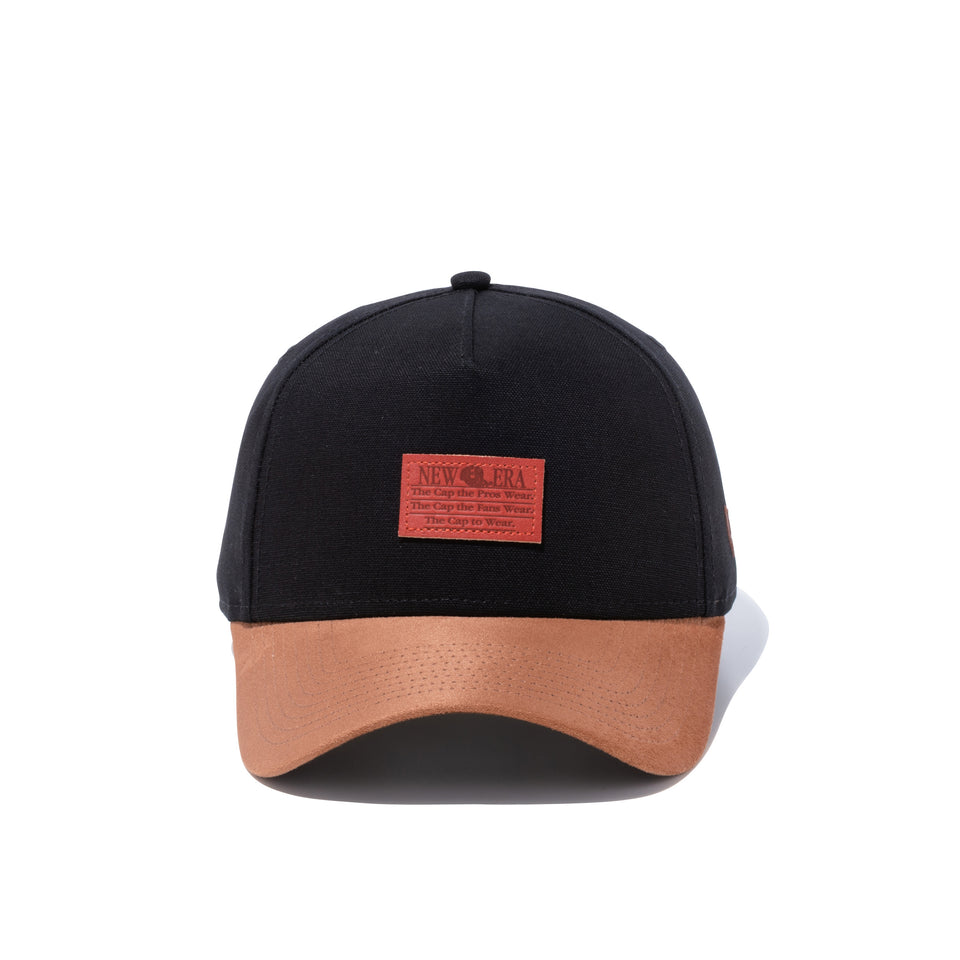 9FORTY A-Frame ダックキャンバス レザーパッチ ダックブラック ブラウンスエードバイザー