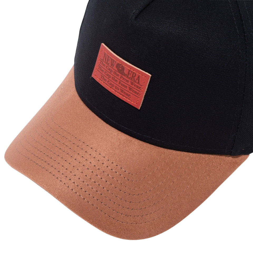 9FORTY A-Frame ダックキャンバス レザーパッチ ダックブラック ブラウンスエードバイザー