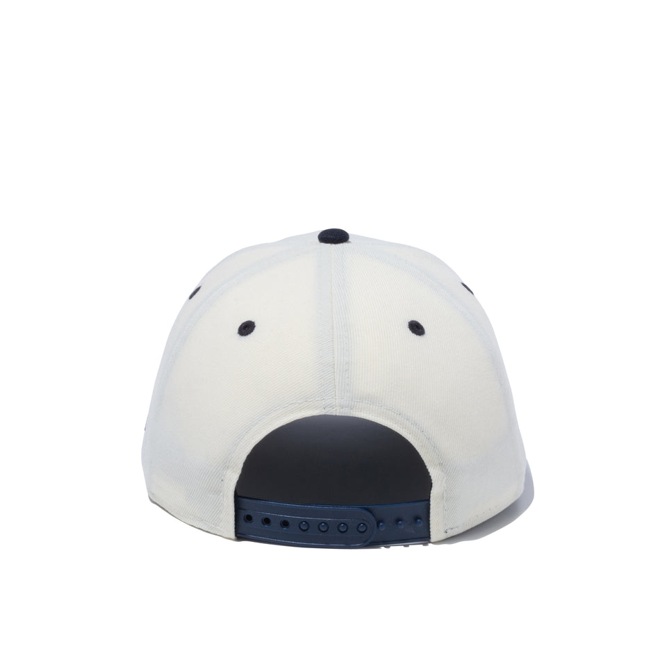 9FIFTY エリアシリーズ ブルックリン クロームホワイト ネイビーバイザー グレーアンダーバイザー