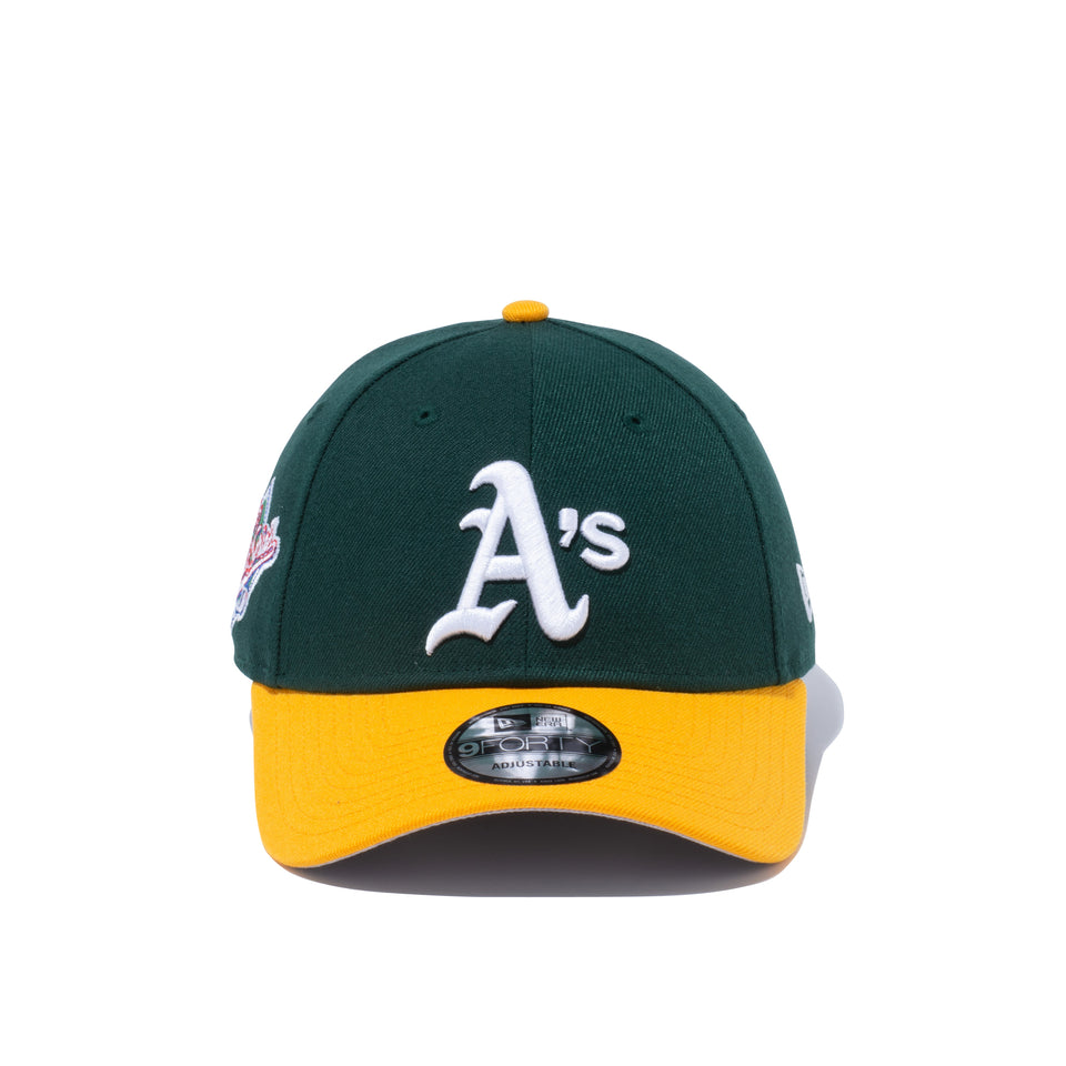 9FORTY MLBワールドシリーズ オークランド・アスレチックス サイドパッチ ダークグリーン / Aゴールド