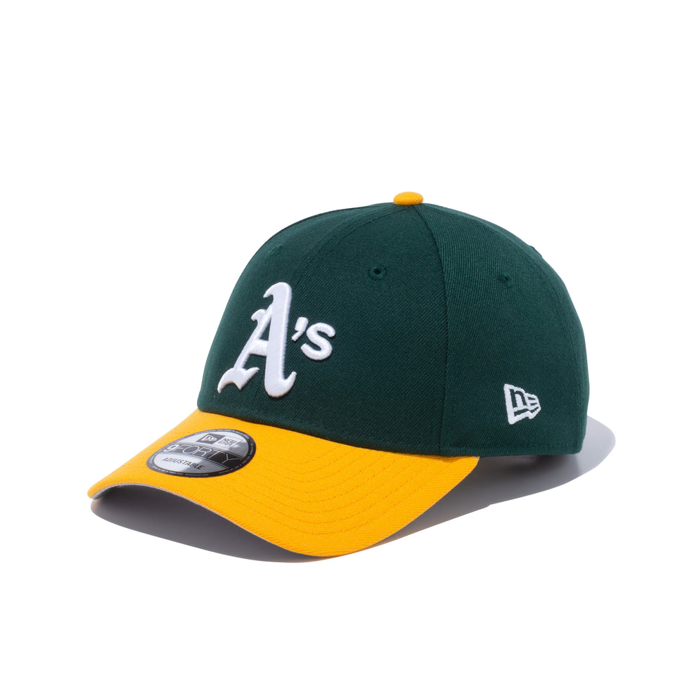 9FORTY MLBワールドシリーズ オークランド・アスレチックス サイドパッチ ダークグリーン / Aゴールド