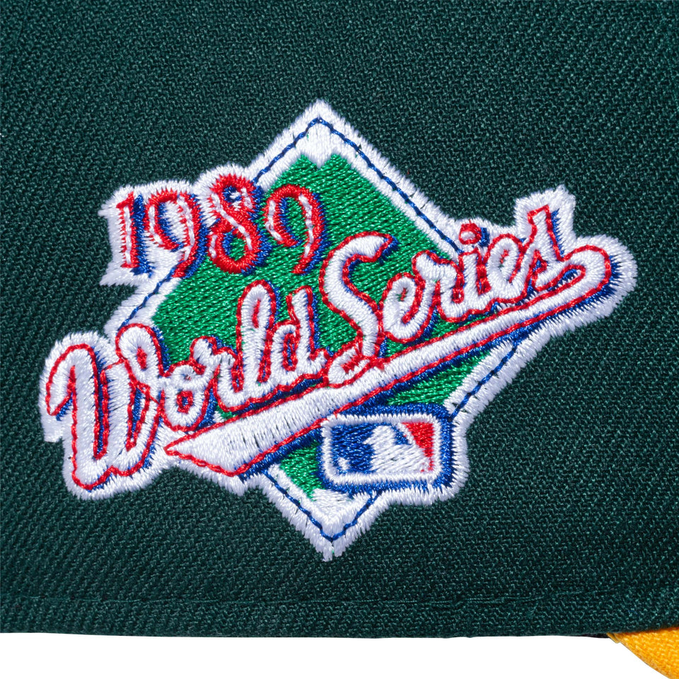 9FORTY MLBワールドシリーズ オークランド・アスレチックス サイドパッチ ダークグリーン / Aゴールド