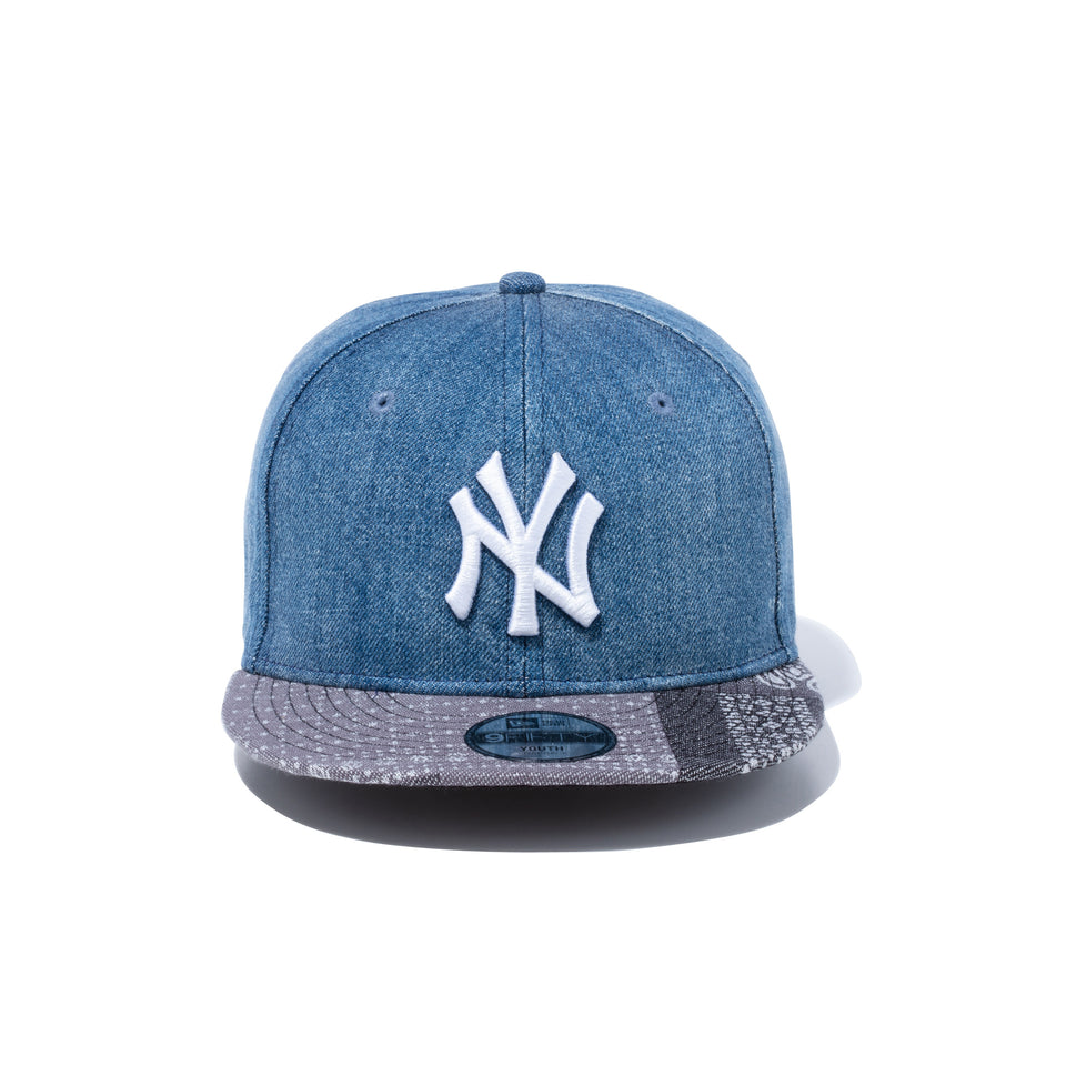 Youth 9FIFTY ペイズリーパッチワーク ニューヨーク・ヤンキース ウォッシュドデニム