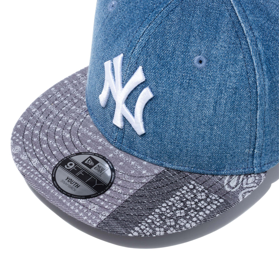 Youth 9FIFTY ペイズリーパッチワーク ニューヨーク・ヤンキース ウォッシュドデニム