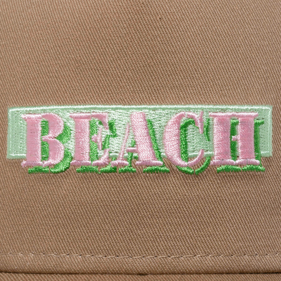 9FORTY A-Frame トラッカー 80’s ロゴ BEACH カーキ