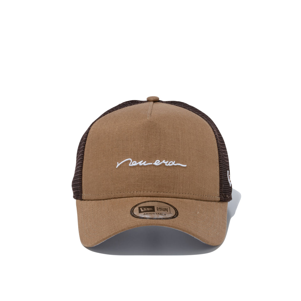 9FORTY A-Frame トラッカー リネンシャンブレー new era キャメルベージュ