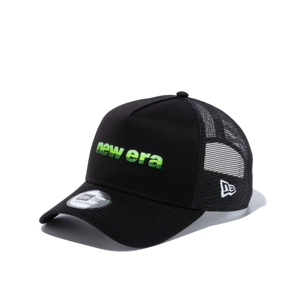 9FORTY A-Frame トラッカー 3トーンロゴ new era ブラック × グリーン