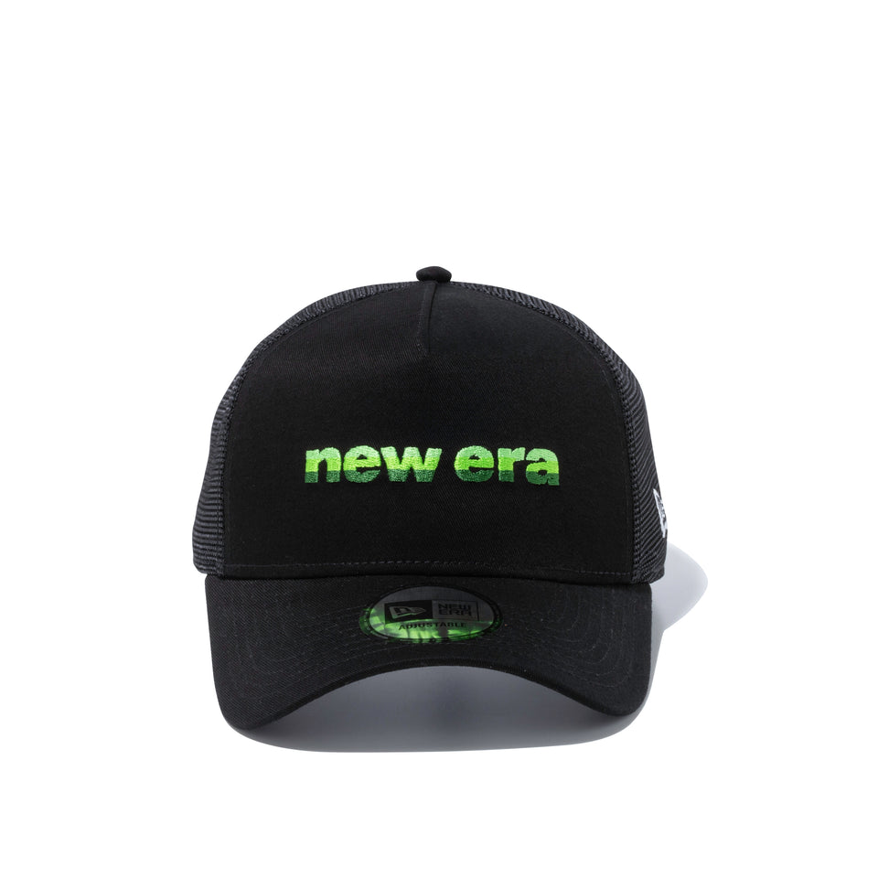 9FORTY A-Frame トラッカー 3トーンロゴ new era ブラック × グリーン