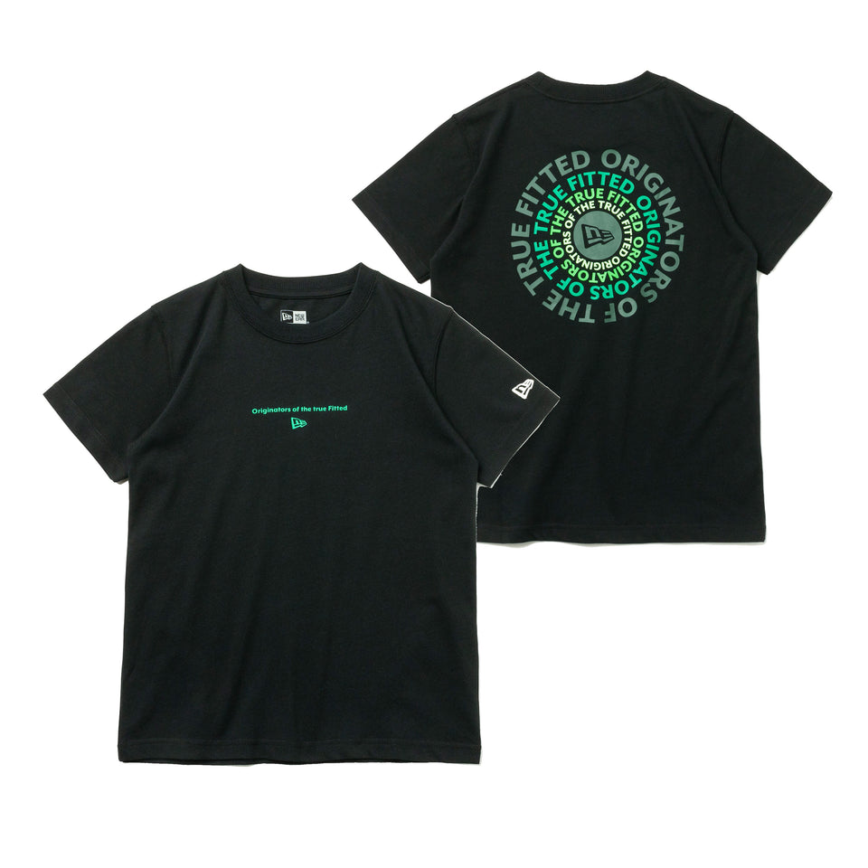 半袖 コットン Tシャツ Originators of the True Fitted サークルロゴ ブラック レギュラーフィット